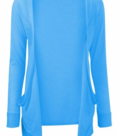 New Kids Girls Plain Open Front Pocket Boyfriend Cardigan Long Sleeve Shrug Top
