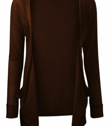 New Kids Girls Plain Open Front Pocket Boyfriend Cardigan Long Sleeve Shrug Top