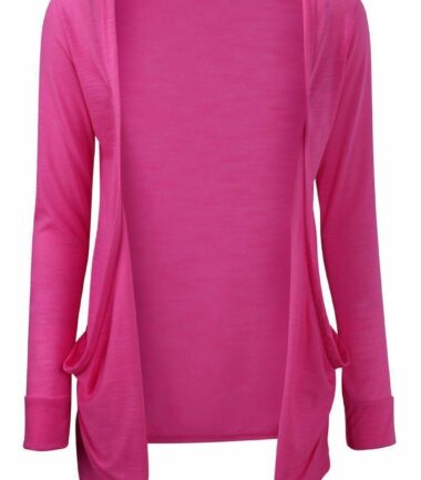 New Kids Girls Plain Open Front Pocket Boyfriend Cardigan Long Sleeve Shrug Top