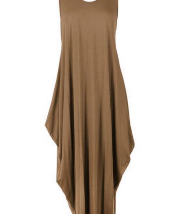New Womens Italian Lagenlook Tulip Parachute Dress Stretchy Sleeveless Tunic Top