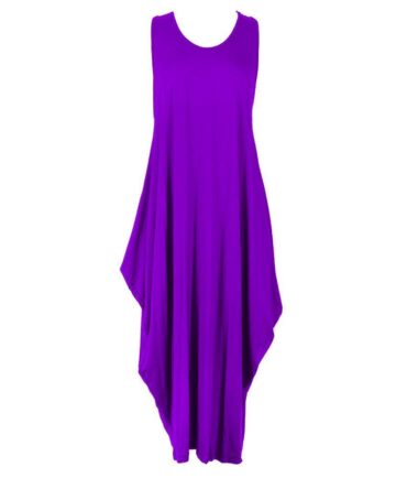 New Womens Italian Lagenlook Tulip Parachute Dress Stretchy Sleeveless Tunic Top