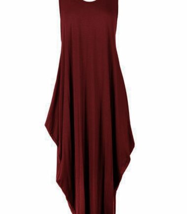New Womens Italian Lagenlook Tulip Parachute Dress Stretchy Sleeveless Tunic Top