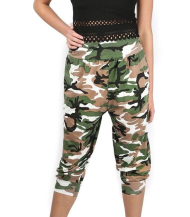 New Womens Animal Print 3/4 Hareem Alibaba Baggy Overseized Short Leggings Pants