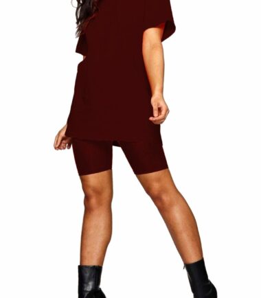 Womens-Plain-Oversized-Baggy-Top-Cycling-Shorts-Set-Casual-Active-Lounge-Wear Womens Plain Oversized Baggy Top Cycling Shorts Set Casual Active Lounge Wear