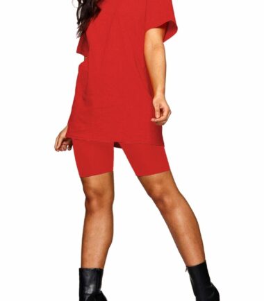 Womens-Plain-Oversized-Baggy-Top-Cycling-Shorts-Set-Casual-Active-Lounge-Wear Womens Plain Oversized Baggy Top Cycling Shorts Set Casual Active Lounge Wear