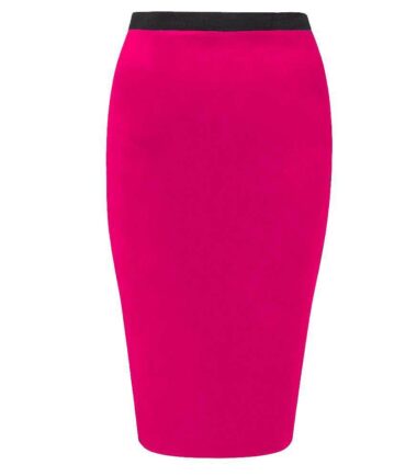 NEW WOMENS LADIES MIDI PENCIL PLAIN STRIPED BODYCON HIGH WAIST TUBE WIGGLE SKIRT