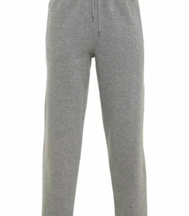 New Mens Plain Fleece Joggers Bottoms Zip Pocket Open Hem Casual Trousers Pants