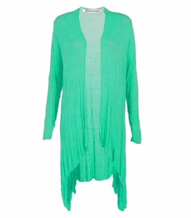 New Womens Plain Long Sleeve Open Front Stretchy Floaty Waterfall Cardigan Top
