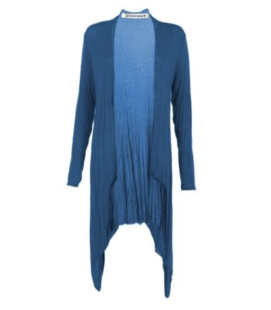 New Womens Plain Long Sleeve Open Front Stretchy Floaty Waterfall Cardigan Top