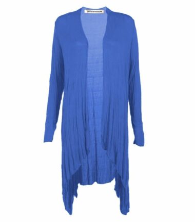 New Womens Plain Long Sleeve Open Front Stretchy Floaty Waterfall Cardigan Top