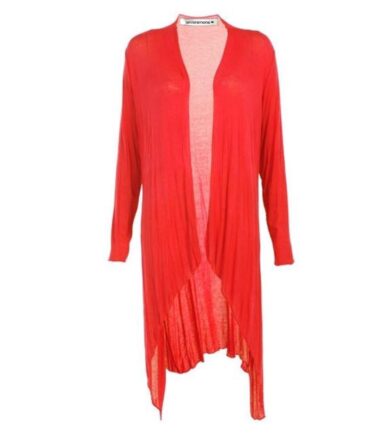 New Womens Plain Long Sleeve Open Front Stretchy Floaty Waterfall Cardigan Top