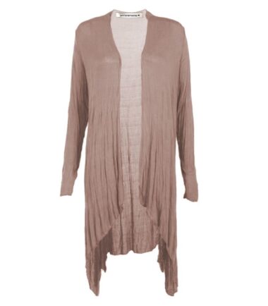 New Womens Plain Long Sleeve Open Front Stretchy Floaty Waterfall Cardigan Top