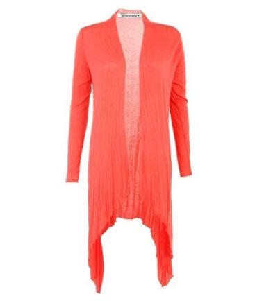 New Womens Plain Long Sleeve Open Front Stretchy Floaty Waterfall Cardigan Top