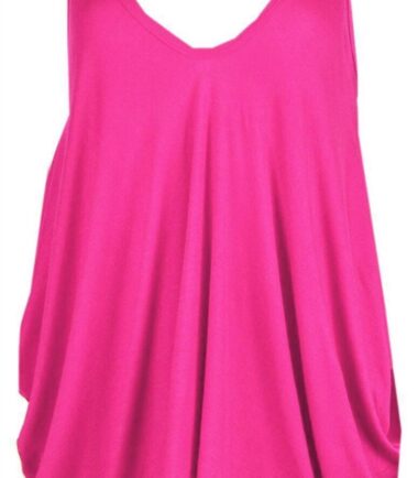 New Womens Strappy V Neck Baggy Fit Lagenlook Hanky Romper Summer Cami Vest Top