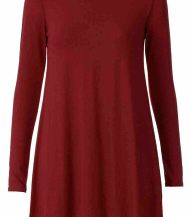 GIRLS SWING DRESS LONG SLEEVE SKATER TOP KIDS PLAIN PRINTED 3-13 YEARS CHRISTMAS