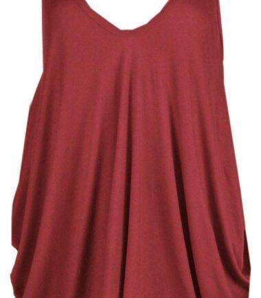 New Womens V Neck Plain Cami Romper Strappy Oversized Lagenlook Baggy Vest Top