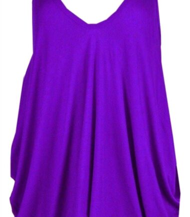 New Womens V Neck Plain Cami Romper Strappy Oversized Lagenlook Baggy Vest Top
