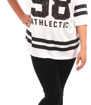 New Womens New York 98 American Varsity Stripe Print Baggy Baseball T-Shirt Top