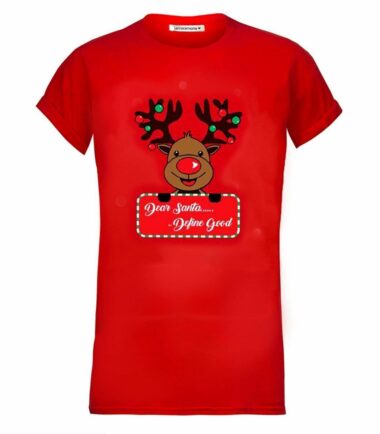 New Womens Mens Merry Christmas Reindeer Santa Novelty T-Shirt Unisex Xmas Top