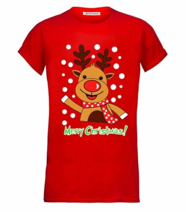 New Womens Mens Merry Christmas Reindeer Santa Novelty T-Shirt Unisex Xmas Top