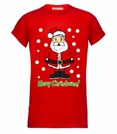 New Womens Mens Merry Christmas Reindeer Santa Novelty T-Shirt Unisex Xmas Top