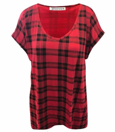 New Womens Turn Up Short Sleeve Plain Printed V Neck Loose Baggy Fit T-Shirt Top