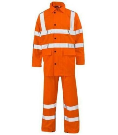 Hi Viz Waterproof Rainsuit Mens Rain Suit Set High Vis Visibility Jacket Trouser