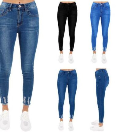 shelikes Womens Ladies Stretch Slim Fit Plus Size Blue Black Denim Jeans 16-24