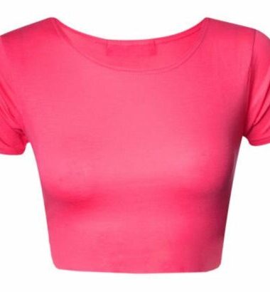 NEW-WOMENS-LADIES-PLAIN-CROP-TOP-T-SHIRT-CAP-SLEEVE-ROUND-NECK-MINI-TOPS-8-14 NEW WOMENS LADIES PLAIN CROP TOP T SHIRT CAP SLEEVE ROUND NECK MINI TOPS 8-14