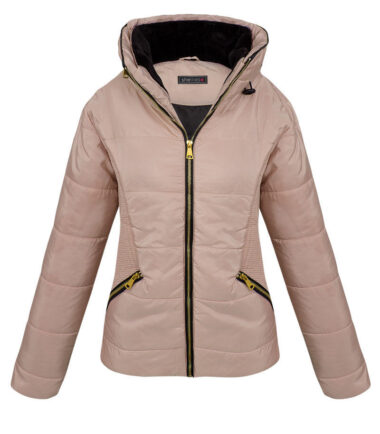 Womens Faux Fur Lining Padded Collar Quilted Zip Up Pockets Jacket Winter Coat