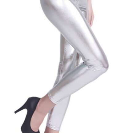 New Womens Shiny Liquid Wet Look Metallic Stretch Slim Fit Leggings