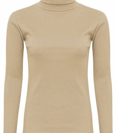 Womens Girls Plain Long Sleeves Polo Turtle Neck Stretchy Slim T-Shirt Top