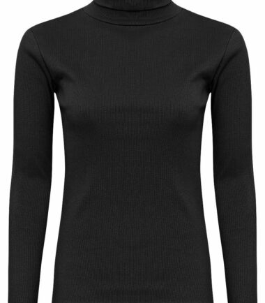 Womens Girls Plain Long Sleeves Polo Turtle Neck Stretchy Slim T-Shirt Top