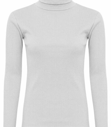 Womens Girls Plain Long Sleeves Polo Turtle Neck Stretchy Slim T-Shirt Top