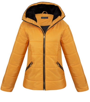 Womens Faux Fur Lining Padded Collar Quilted Zip Up Pockets Jacket Winter Coat