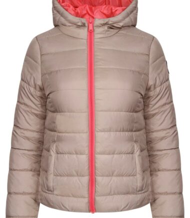 Womens Quilted Padded Coat Bubble Lined Hood Warm Zip Thick Jacket