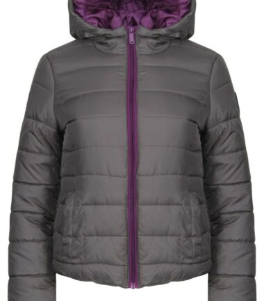 Womens Quilted Padded Coat Bubble Lined Hood Warm Zip Thick Jacket