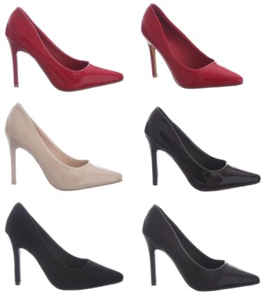 Womens ladies high heel pointed closed toe court smart party work stilettos