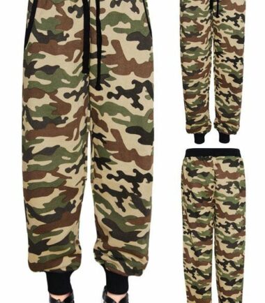 Womens Regular Fit Baggy Camouflage Yoga Sports Jogging Gym Sweatpants Trousers
