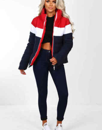 Womens-Ladies-Colour-Block-Contrast-Quilted-Padded-Puffer-Warm-Thick-Jacket-Coat Womens Ladies Colour Block Contrast Quilted Padded Puffer Warm Thick Jacket Coat