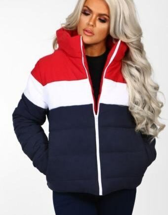 Womens-Ladies-Colour-Block-Contrast-Quilted-Padded-Puffer-Warm-Thick-Jacket-Coat Womens Ladies Colour Block Contrast Quilted Padded Puffer Warm Thick Jacket Coat